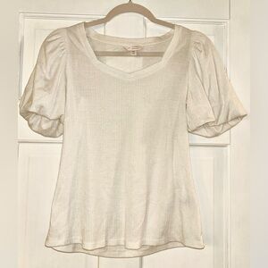 Lauren Conrad Puff Sleeves White Top Women’s